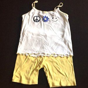 Gymboree Girl’s Peace Cami and Biker Shorts, Sz 10